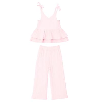 Picture of Caramelo Kids Girls Summer Neutrals Drop Top & Trouser Set X 2 - Pink