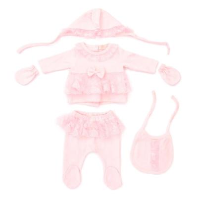 Picture of Caramelo Kids Baby Girls Summer 5 Piece Frill Lace Set - Pink