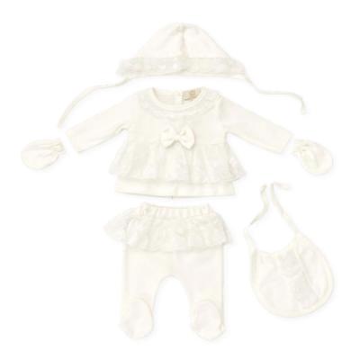Picture of Caramelo Kids Baby Girls Summer 5 Piece Frill Lace Set - Ivory