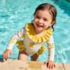 Picture of Meia Pata Girls Pears Jamaica Long Sleeve Swimsuit - Lemon Green