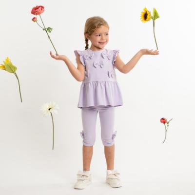Picture of Caramelo Kids Girls Summer Bow Tunic & Legging Set - Lilac