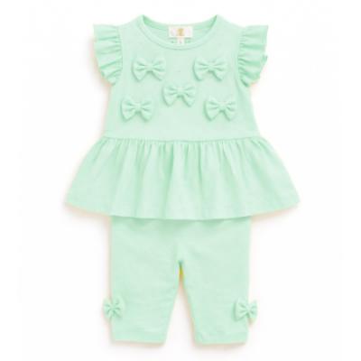 Picture of Caramelo Kids Baby Girls Summer Bow Tunic & Legging Set - Mint
