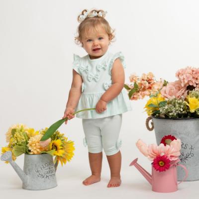 Picture of Caramelo Kids Baby Girls Summer Bow Tunic & Legging Set - Mint