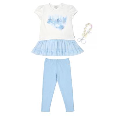 Picture of Caramelo Kids Girls Summer Perfume Tunic & Legging Set With Gift - Sky Blue