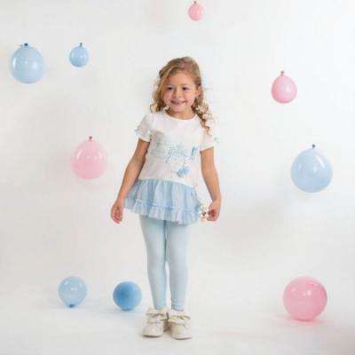 Picture of Caramelo Kids Girls Summer Perfume Tunic & Legging Set With Gift - Sky Blue