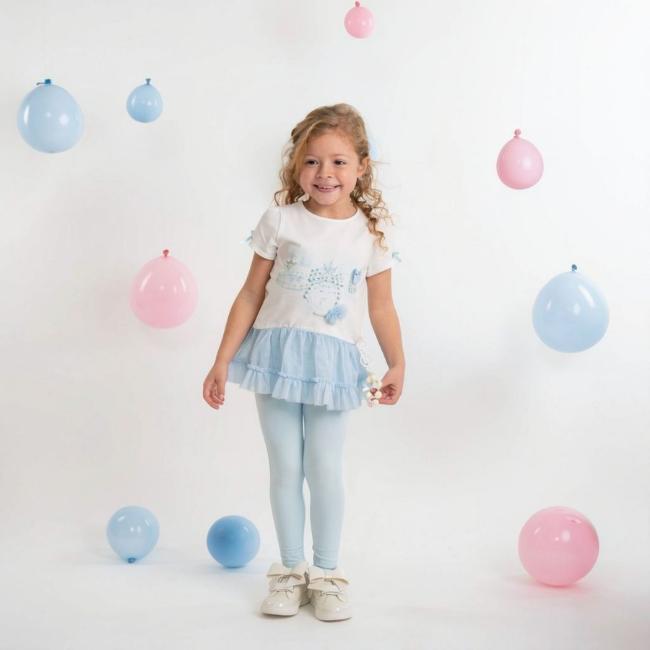 Picture of Caramelo Kids Girls Summer Perfume Tunic & Legging Set With Gift - Sky Blue