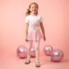 Picture of Caramelo Kids Girls Summer Perfume Tunic & Legging Set With Gift - Pink