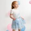 Picture of Caramelo Kids Girls Summer Perfume Top & Skirt Set With Gift - Sky Blue