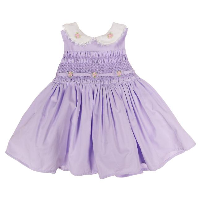 Picture of Beau KiD Girls Summer Smocked Bodice Sleeveless Dress - Lilac