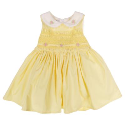Picture of Beau KiD Girls Summer Smocked Bodice Sleeveless Dress - Lemon