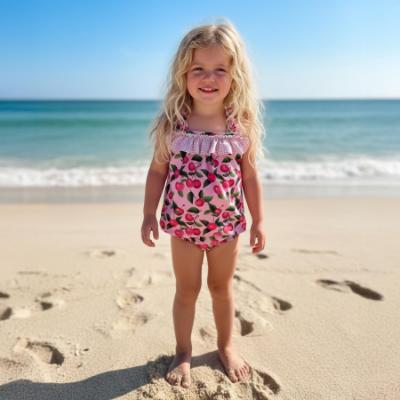 Picture of Rochy Summer Girls Cherry Gingham Swim Jam Pant Set X 2 - Pink Fuschia