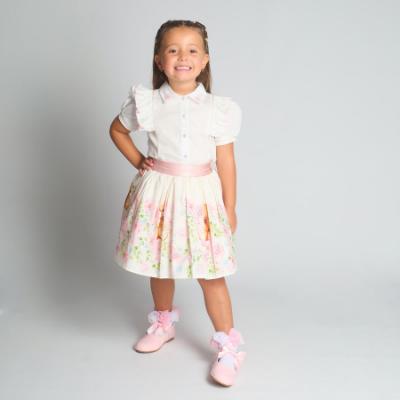 Picture of Beau KiD Girls Teddy Skirt & Blouse Set x 2 - White Pink Multi