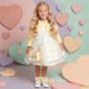 Picture of Beau KiD Girls Heart Print Dress Jacket & Bag Set x 3 - White Lemon