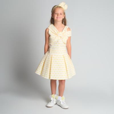 Picture of Beau KiD Girls Heart Print Skirt Top & Headband Set x 3 - Lemon