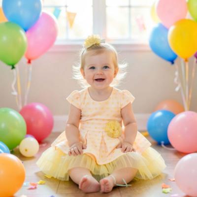 Picture of Beau KiD Girls Summer AOP Heart Print Dress & Headband Set X 2  - Lemon