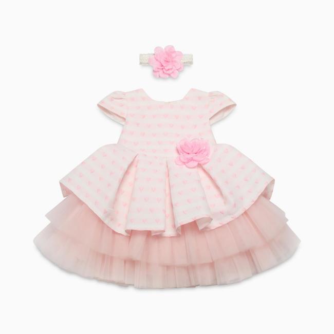 Picture of Beau KiD Girls Summer AOP Heart Print Dress & Headband Set X 2  - Pink