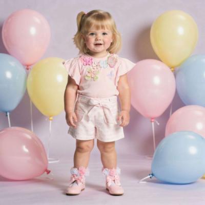 Picture of Beau KiD Girls Heart Print Shorts & Ruffle Top Set x 2 - Pink