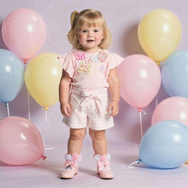 Picture of Beau KiD Girls Heart Print Shorts & Ruffle Top Set x 2 - Pink