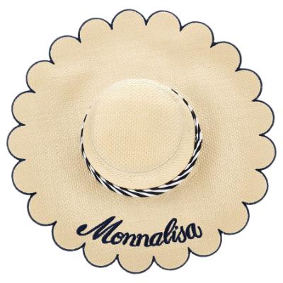 Picture of Monnalisa Girls Floppy Sun Hat - Natural Navy Blue