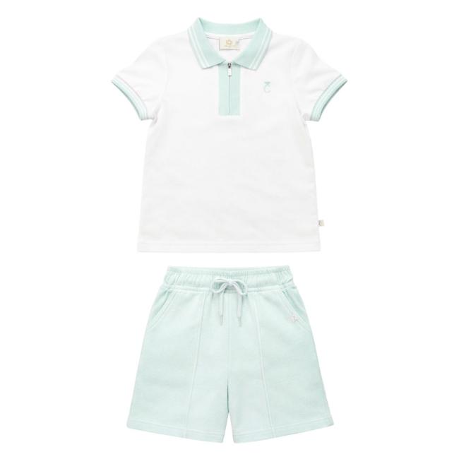 Picture of Caramelo Kids Boys Summer Pique Polo Short Set X 2 - Mint