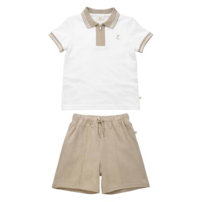 Picture of Caramelo Kids Boys Summer Pique Polo Short Set X 2 - Mink Beige
