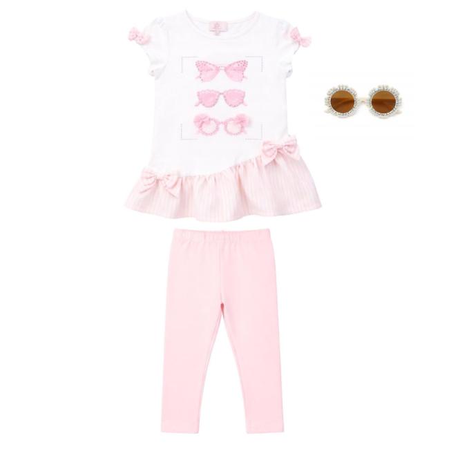 Picture of Caramelo Kids Girls Summer Sunglasses Graphic Legging Set X 2 With Gift - Pink