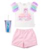 Picture of Caramelo Kids Girls Summer Crafty Graphic Shorts Set  With Gift - Rainbow