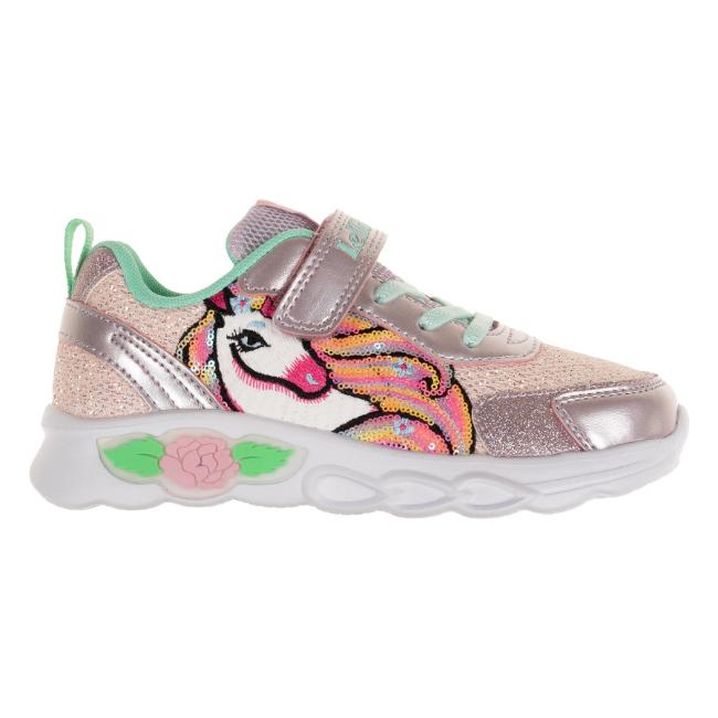 Picture of Lelli Kelly Maggie Unicorn Easy On Light Up Trainer - Rosa Pink Green