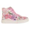 Picture of Lelli Kelly Serena Mid Floral Canvas Boot With Beaded Butterflies - White Fantasy