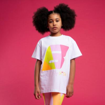 Picture of Bonini by A* Dee Dynamic Oversized Logo T-Shirt - Bright White Hot Pink