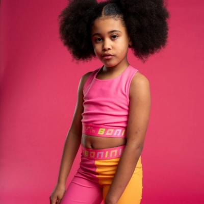 Picture of PRE ORDER Bonini by A* Dee Flex Colour Block Crop Top - Hot Pink