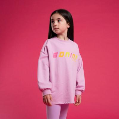 Picture of Bonini by A* Dee Groove Sweatshirt With Tape Detail - Lilac Bloom