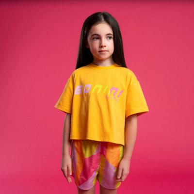 Picture of Bonini by A* Dee Shine Cropped Logo T-Shirt - Florida Orange
