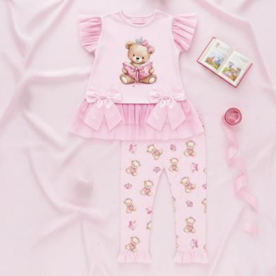Picture of Giorgio Bambini Girls Bear Tunic Leggings & Hairband Set X 3 - Pink