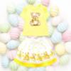 Picture of Giorgio Bambini Girls Bear Top Skirt & Hairband Set X 3 - Lemon White