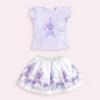 Picture of Giorgio Bambini Girls Eiffel Bow Top Skirt & Hairband Set X 3 - Lilac