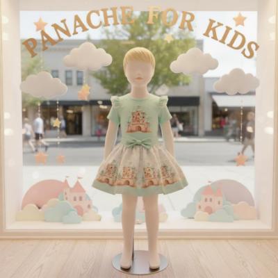 Picture of Giorgio Bambini Girls Diamante Castle Top Skirt & Hairband Set X 3 - Mint