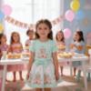 Picture of Giorgio Bambini Girls Diamante Castle Top Skirt & Hairband Set X 3 - Mint
