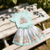 Picture of Giorgio Bambini Girls Diamante Castle Top Skirt & Hairband Set X 3 - Mint