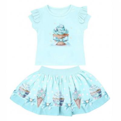 Picture of Giorgio Bambini Girls Diamante Cup Cake Top Skirt & Hairband Set X 3 - Mint
