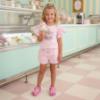 Picture of Giorgio Bambini Girls Teddy Carousel Top Ruffle Shorts & Hairband Set X 3 - Pink