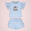 Picture of Giorgio Bambini Girls Teddy Carousel Top Ruffle Shorts & Hairband Set X 3 - Blue