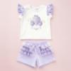 Picture of Giorgio Bambini Girls Air Balloon Top Ruffle Shorts & Hairband Set X 3 - Lilac