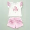 Picture of Giorgio Bambini Girls Air Balloon Top Ruffle Shorts & Hairband Set X 3 - Pink