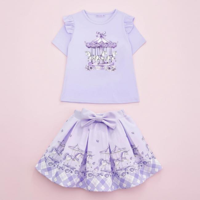 Picture of Giorgio Bambini Girls Diamante Carousel Top Skirt & Hairband Set X 3 - Lilac
