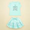Picture of Giorgio Bambini Girls Diamante Carousel Top Skirt & Hairband Set X 3 - Mint