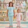 Picture of Giorgio Bambini Girls Diamante Carousel Tunic Leggings & Hairband Set X 3 - Lilac