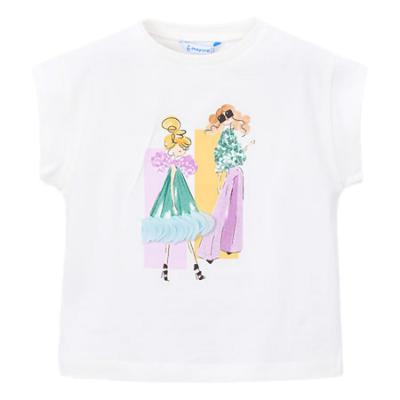 Picture of Mayoral Girls Summer Applique Top & Poplin Shorts Set X 2 - Lake Green