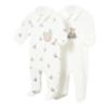 Picture of Mayoral Newborn Baby Boys Summer Set of Teddy Onesies  X 2 - Ivory Beige