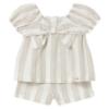 Picture of Mayoral Toddler Girls Summer Blouse & Shorts Set X 2 - Beige Stripe